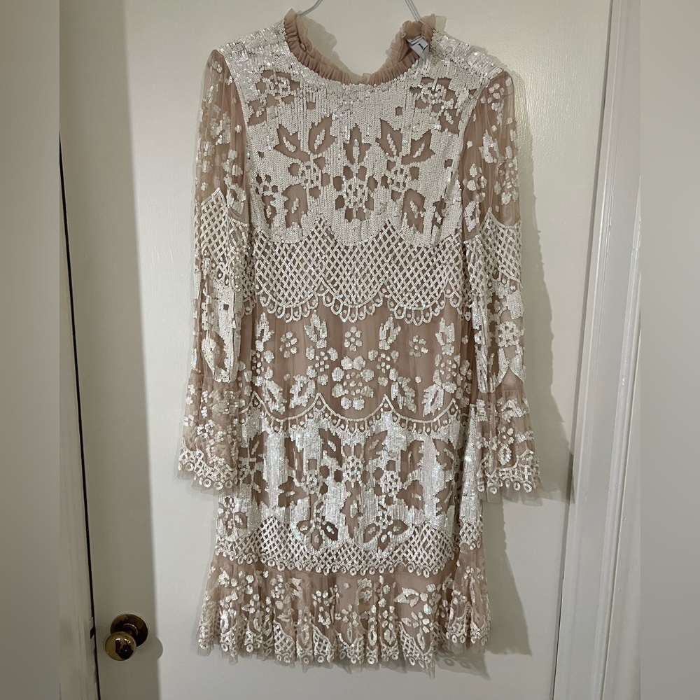 BHLDN Needle & Thread Snowdrop Mini Dress size 6